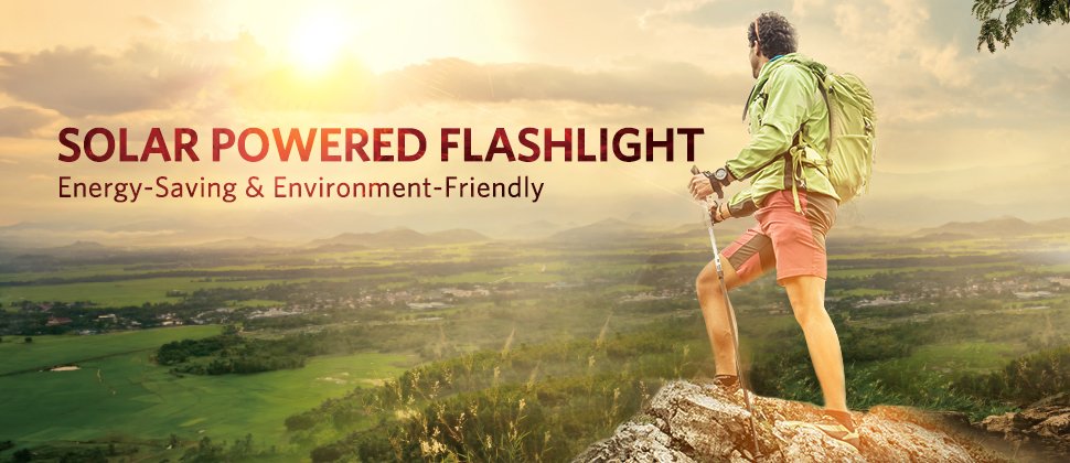 ThorFire Solar Flashlight Hand Crank Solar Powered Rechargeable Flashlight Ipx6 Waterproof LED Emergency Flashlights Lights